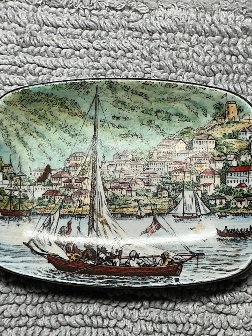 Vintage St Thomas Virgin Islands Wall Plaque Arzberg Germany Harbor Decor